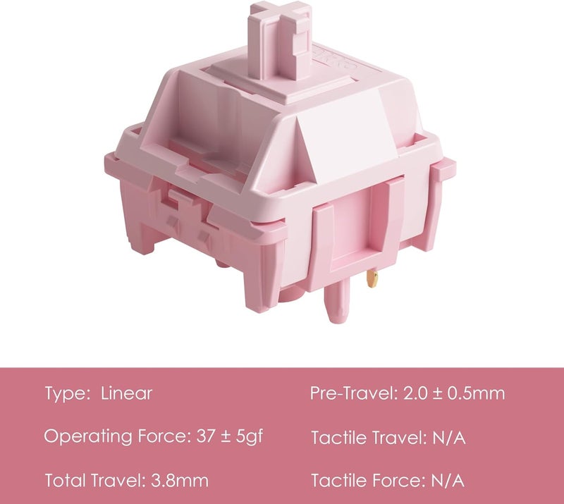 AKKO Stellar Rose Switch for Mechanical Gaming Keyboard, 5-Pin 37gf Linear Pre-Lubed Key Switches Custom Keyboard Switch(45pcs) - Image 2